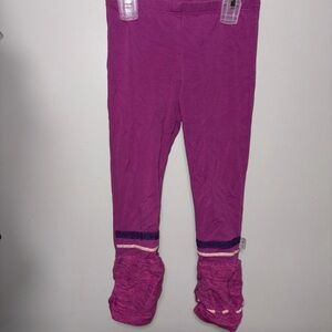 Naartjie kids purple ruched leggings button accent girls size 4